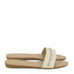 Beżowe klapki z cyrkoniami