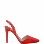 Czerwone czółenka na szpilce bez pięty