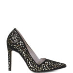 Czarno-złote czółenka na szpilce