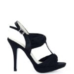 Czarne sandałki z cyrkoniami