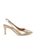 Czółenka złote MAYA z odkrytą piętą